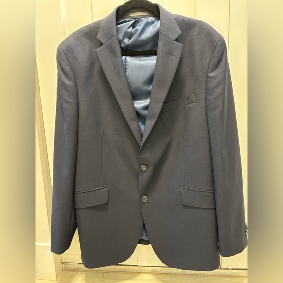 Kenneth Cole Reaction Mens Blue Techni-Cole Blazer Suit Jacket Sz 44R - Picture 1 of 7